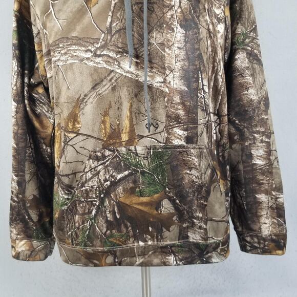 Realtree Hoodie Mens Large Camo Xtra Pullover Sweatshirt Hunting Drawstring - Picture 3 of 15